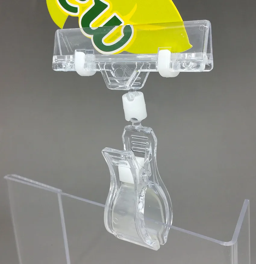 Clear Plastic Antirust Spring Pop Sign Label Card Holder Price Tag