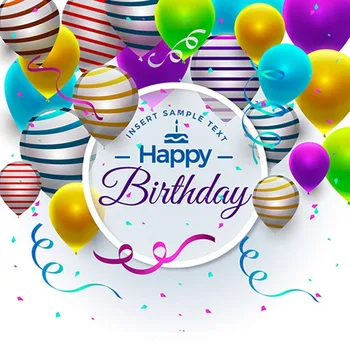 

Colour Striped Balloon Coloured Ribbon Happy Birthday backdrop Vinyl cloth High quality Computer printed party Backgrounds