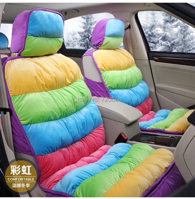 Winter New Coming 2014 fashion colorful rainbow car seat cover ... Winter New Coming 2014 fashion colorful rainbow car seat cover ...