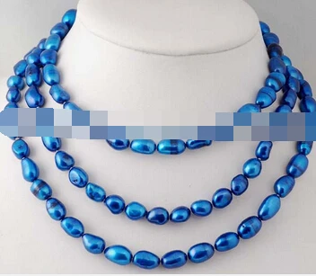 

huij 003072 freshwater pearl deep blue baroque necklace 45