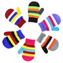 Осенне-зимняя обувь, детские одноцветные перчатки милый, для новорожденных и малышей с разноцветным рисунком; Лидер продаж для мальчиков и девочек зимние теплые Перчатки милый