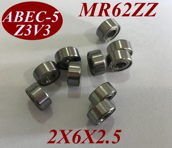 

100pcs MR62Z MR62ZZ MR62 ZZ MR62-ZZ 2x6x2.5 MM 2*6*2.5 MM Miniature roller micro shaft motor deep groove Ball Bearing tools