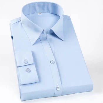 

Womens Slim-fit Basic Tailored Long Sleeve Formal Work Dress Shirt Twill Fabric Ladies V-Neck Simple Office Blouses Shirts