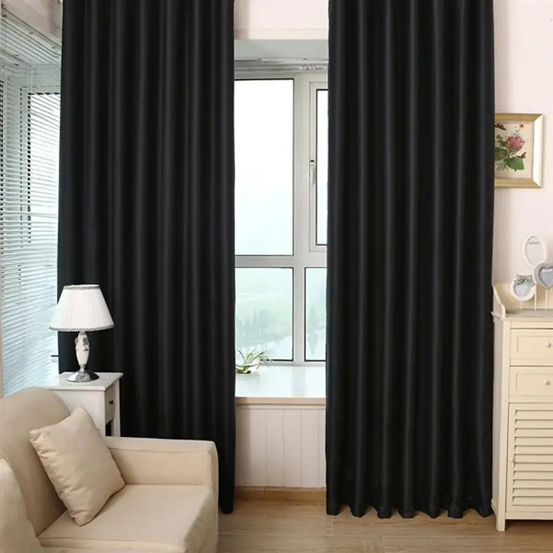 Затемненные занавески для комнаты, термоизолированные втулки, затемняющие занавески для спальни, гостиной 39x84 дюймов(черный