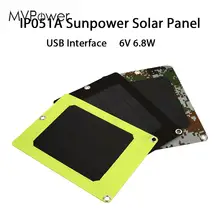 Portable Solar Charger Panel Solar Generator Solar Panel Climbing Fast Charger Travel USB Port 6.8W 6V Monocrystalline
