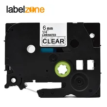 6 мм черный на прозрачном tze111 совместимый с Brother p-touch принтеры tze-111 tz111 tz-111 TZ TZe 111 этикетка лента для ptouch 6 мм