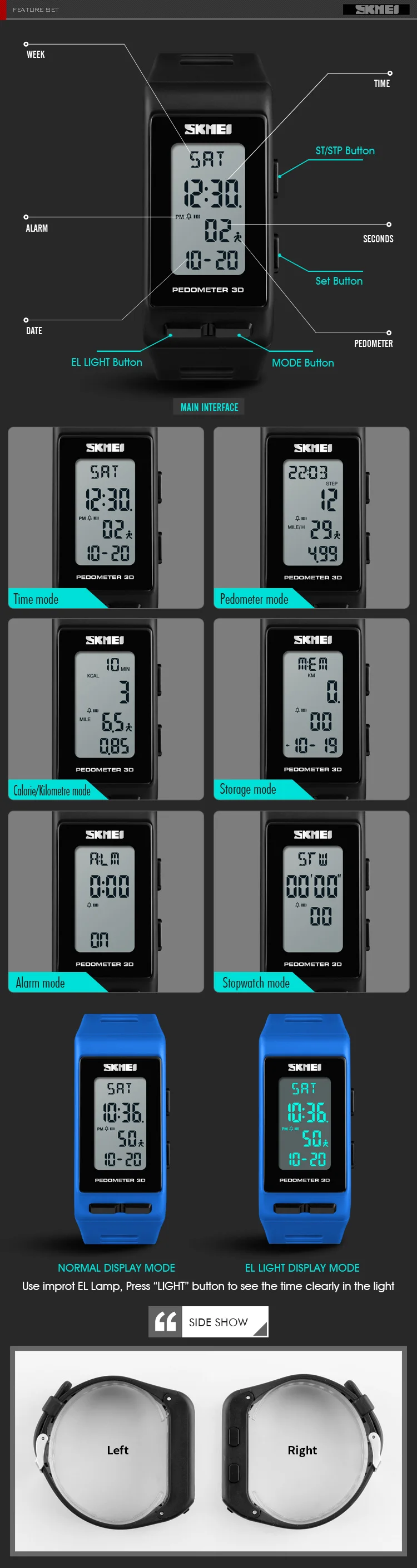 Women Sport Watch SKMEI Luxury Pedometer