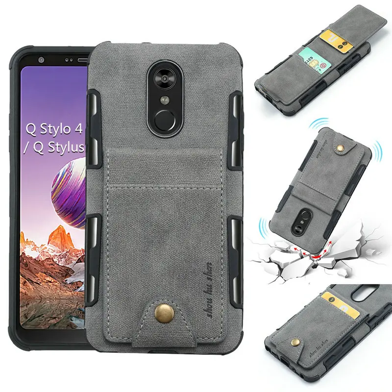 Для LG V30 чехол из ткани TPU Coque Fundas Etui для LG Stylo 4 Чехол LG Q Stylo 4 отделения для карт задняя крышка на LG V30 Stylo4 тканевый чехол