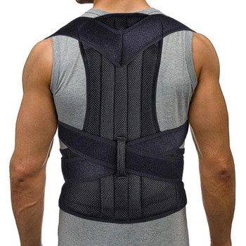 2019 Plus Size Orthopedic Back Spine Lumbar Support Belt Correction Shoulder Brace Corrector de Posture Corrector Men Corset