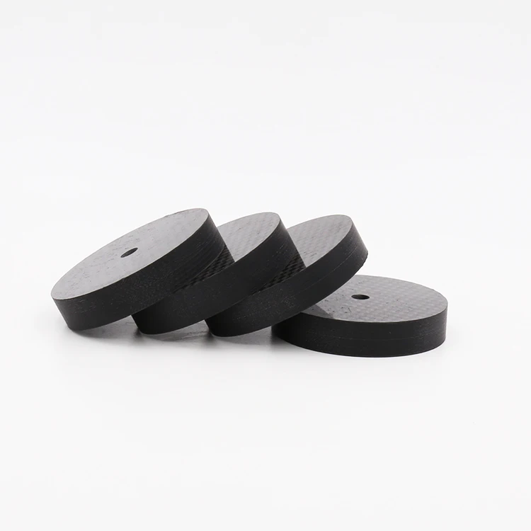4 шт. X Черный углеродного волокна проигрыватели Динамик изоляции 50X10 мм Spike базы Pad обуви ноги для Hi-Fi усилитель, CD, DVD плеер