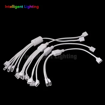 

Wholesale 20pcs 12V DC Power 1 Female To 2/3/4/5/8 Male Connector, and 4pin RGB 1 to 2/3/4/5 female Connector
