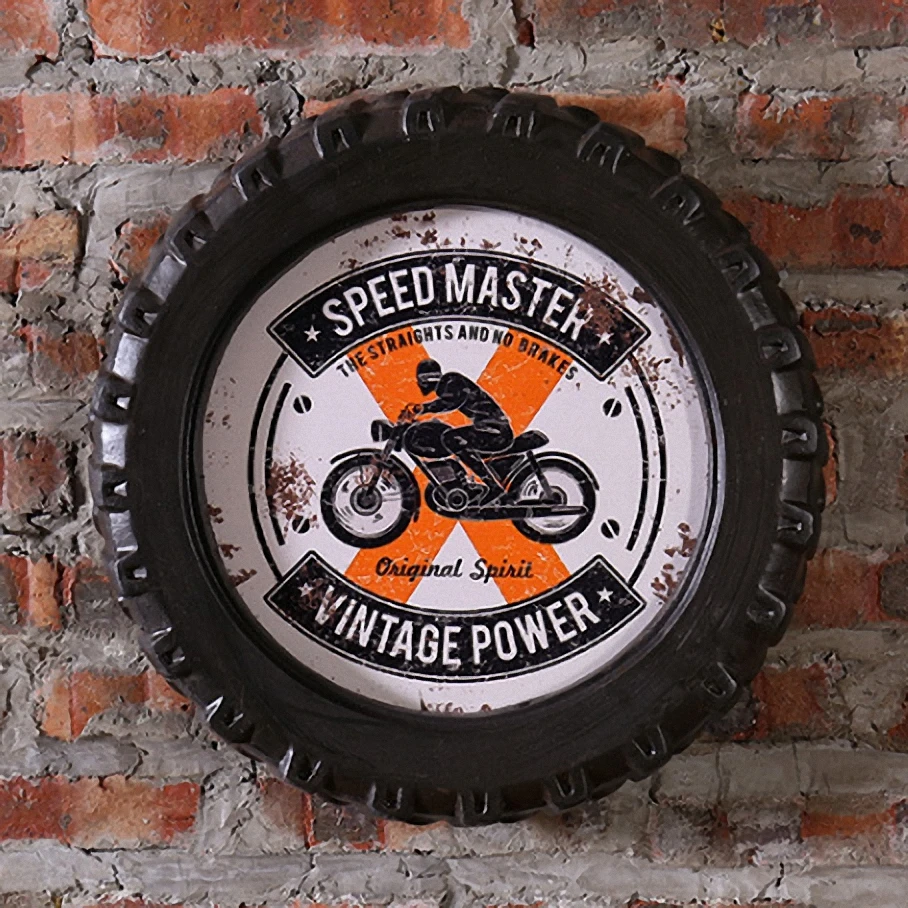 

SPEED MASTER VINTAGE POWER Car Tires MDF Foaming Sign Vintage Wood Painting Cafe Bar Decor Retro Mural Poster Wall Sticker
