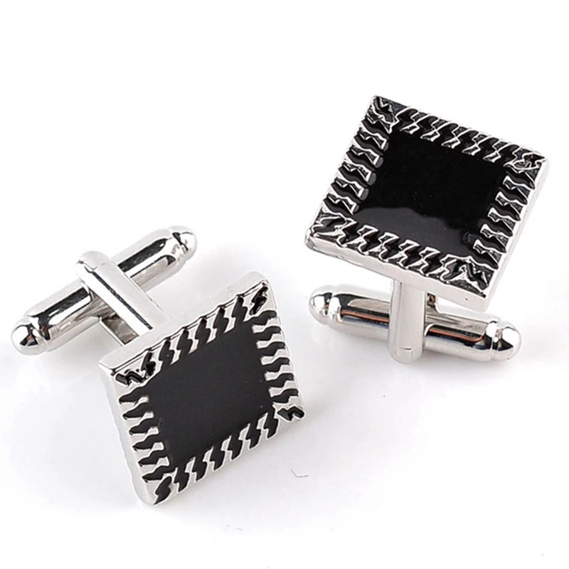 

TOMYE Men's Fashionable French Cuff Links Dress Shirt Cufflinks Square Patchwork Design Handsome Cuff Buttons Accessory XK18S463
