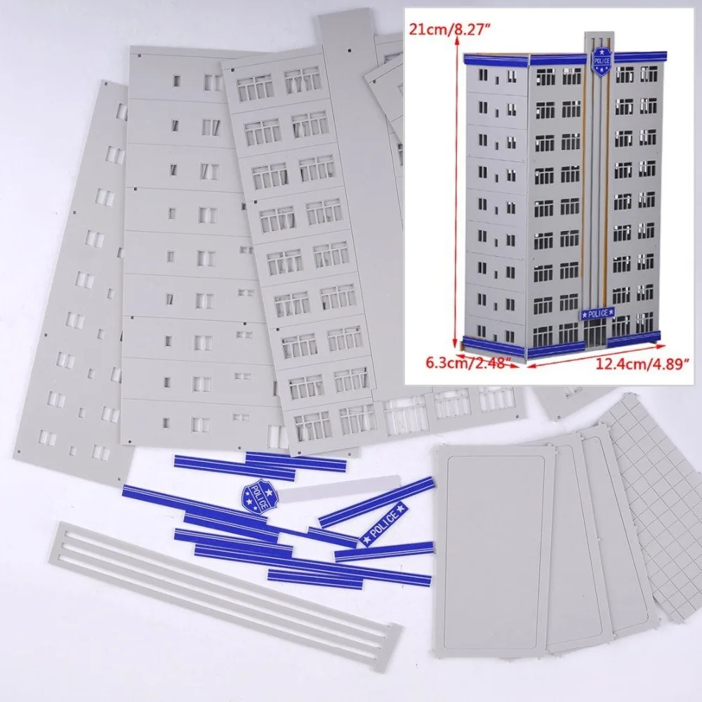 1:150 N масштаб модель железной дороги Полицейский отдел здание; квартирный Outland здание полиции Staion модель здания