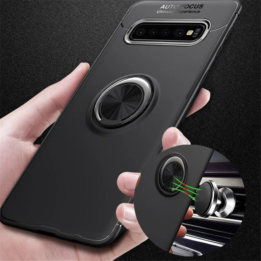 Car Holder Case For Samsung Galaxy s10 Silicone Metal Ring