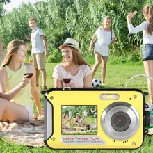 Профессиональная Водонепроницаемая игра 24MP Пылезащитный Водонепроницаемый USB двойной экран подводная детская мини камера наружная фотография Full HD Селфи