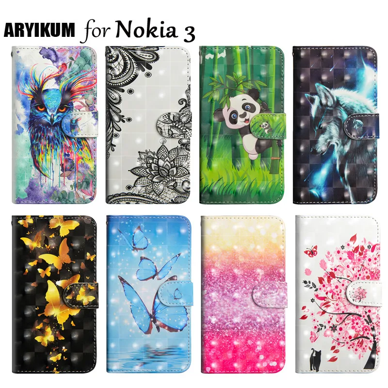Phone Case sFor Fundas Nokia 3 Nokia3 Flip PU Leather Wallet Bag For TA 1032 1020 Luxury Protective Back Cover | Мобильные телефоны
