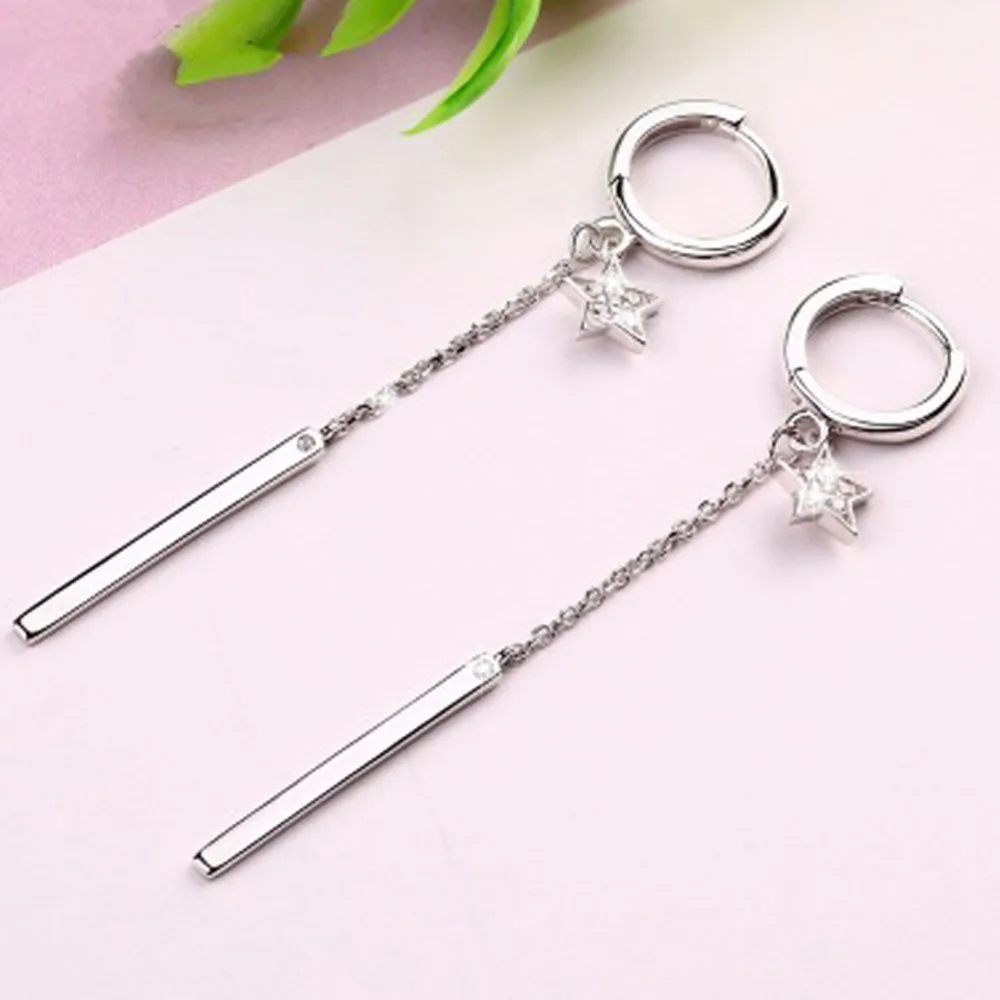 

New Star Crystal Dangle Earrings Long Chain Earrings For Women Girls free shiping