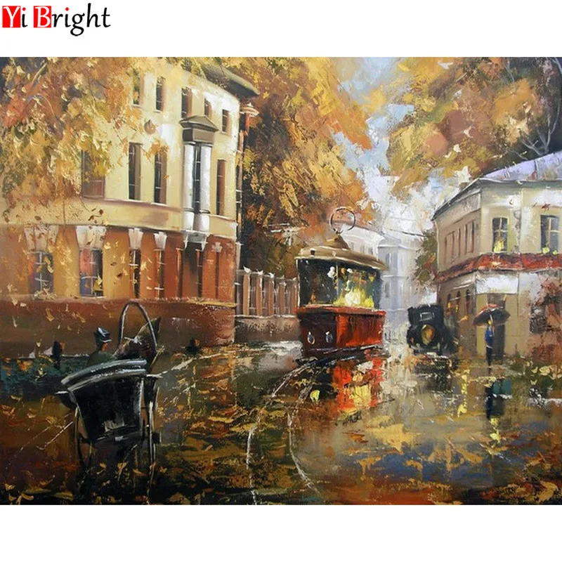 Картина из круглых страз 5D &quotПионы&quot картина маслом пейзаж трамвай вышивка XY1 |