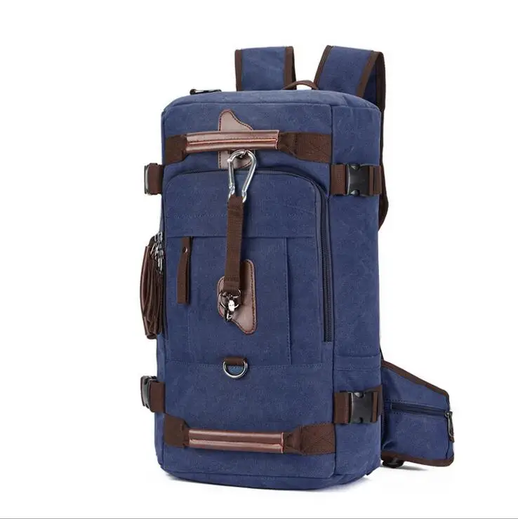 Многофункциональная дорожная сумка, багаж, мужские дорожные сумки, большая вместительность, черный, серый Рюкзак, холщовая повседневная спортивная сумка - Цвет: Синий