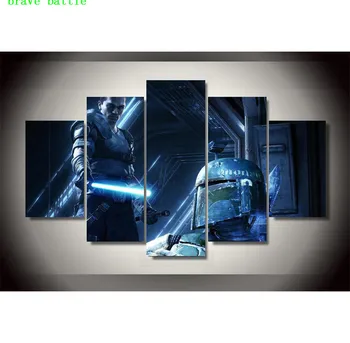 

Star Wars The Force Unleashed 5 Pieces Canvas Painting Print Living Room Home Decor Modern Wall Art Oil Painting Poster
