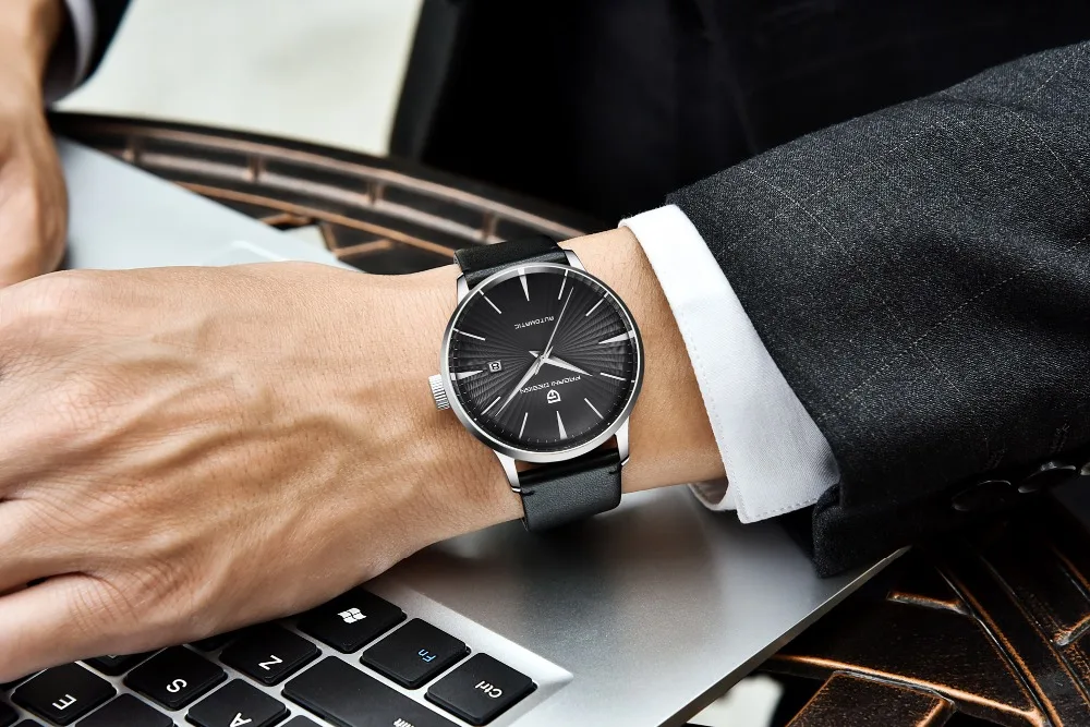 Pagani design automático relógio masculino azul relógios