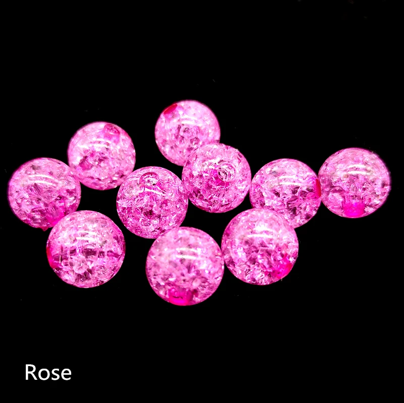 10pcs 12mm Round Crackle Beads Loose Spacer Acrylic Beads For Jewelry Making Necklaces Bracelets DIY 