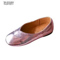 Telotuny детские модные тапки Дети Обувь для девочек Повседневное один кожаный pricness Обувь искусственная кожа Мода s3mar6