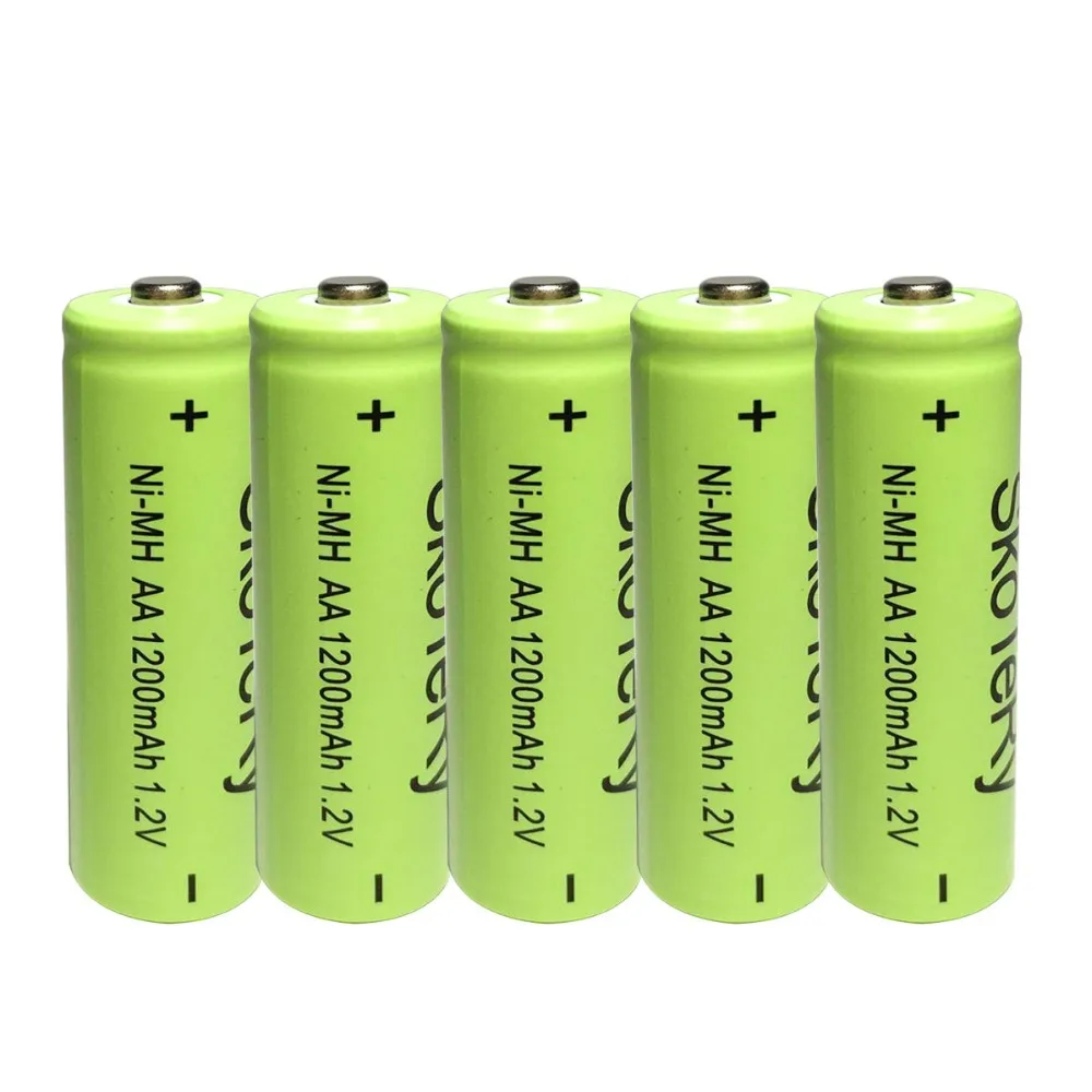 10 шт./лот AA перезаряжаемые батареи AA NiMH 1,2 V 1200mAh Ni-MH 2A Аккумуляторы для камеры/фонарика