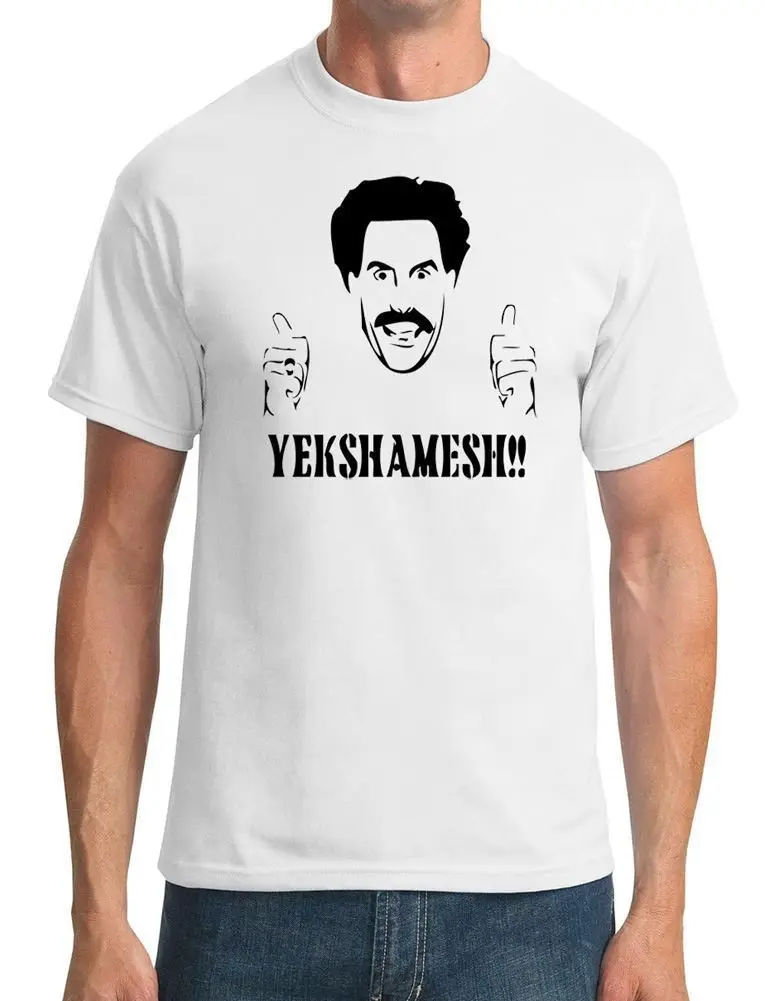 Borat-Yekshamesh-Забавные футболки для мужчин, новинка 2019, модная популярная футболка, Летний стиль, забавные повседневные топы, футболки