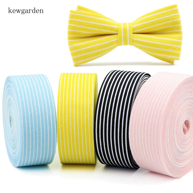 

Kewgarden 38mm 1-1/2" 25mm 1" 10mm 3/8" Layering Cloth Stripe Fabric Ribbon Handmade Satin Ribbon DIY Brooch Bow tie Tape 8Meter