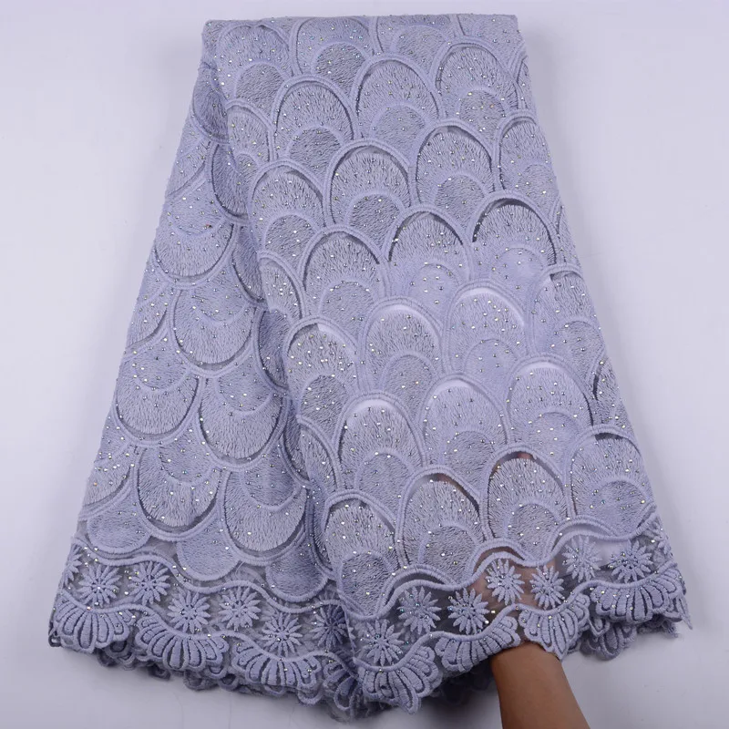 

High Quality Gray Nigerian French Net Lace Embroidery African Tulle Mesh Lace Fabric For Party Dress 5 Yards Free Shipping S1436
