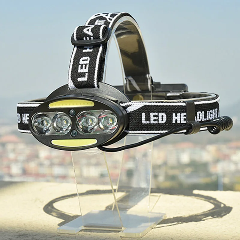 

Dropshipping 10000LM LED Head Lamp 4T6 2*COB HeadLamp 2*Red headLight +USB charger for Fishing Camping Hiking Hunting Light