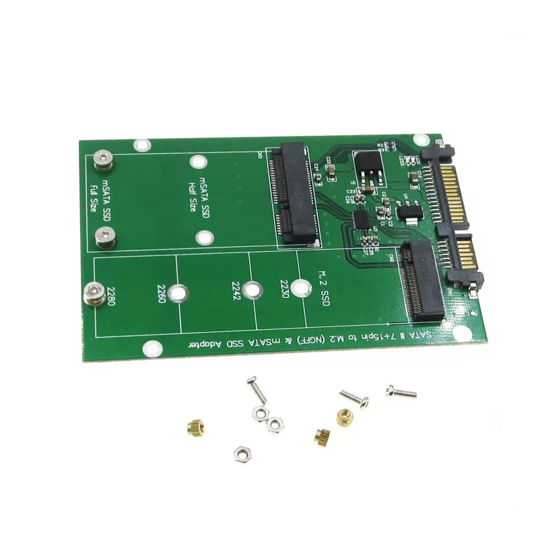 mSATA & M.2 2in1 Multiple Sized SSD To SATA 3 III Adapter Converter Z09 Drop ship