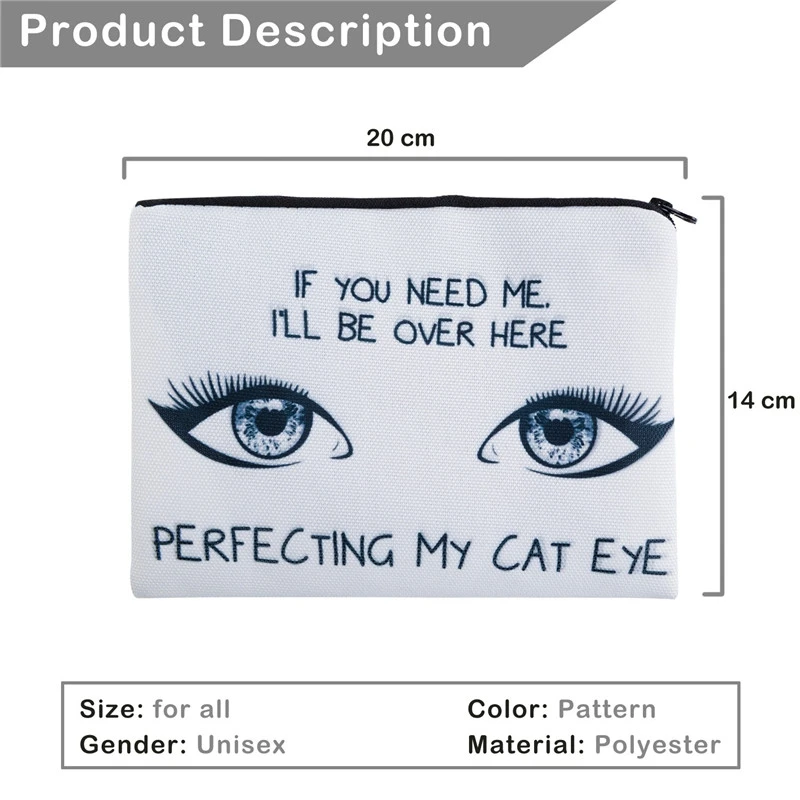 Jom Tokoy 3D печать, улучшая мой кошачий глаз, простые косметички для женщин, дорожная косметичка