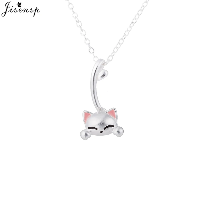 

Jisensp Cute Cat Necklace & Pendant for Women Gift Trendy Pet Charm Animal Kitten Necklace Jewelry Collier Femme Bijoux