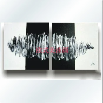 

Hand Painted Modern Pictures On Canvas Oil Painting Landscape Paintings For Room Wall Decor Black&White Abstract Hang Paintings
