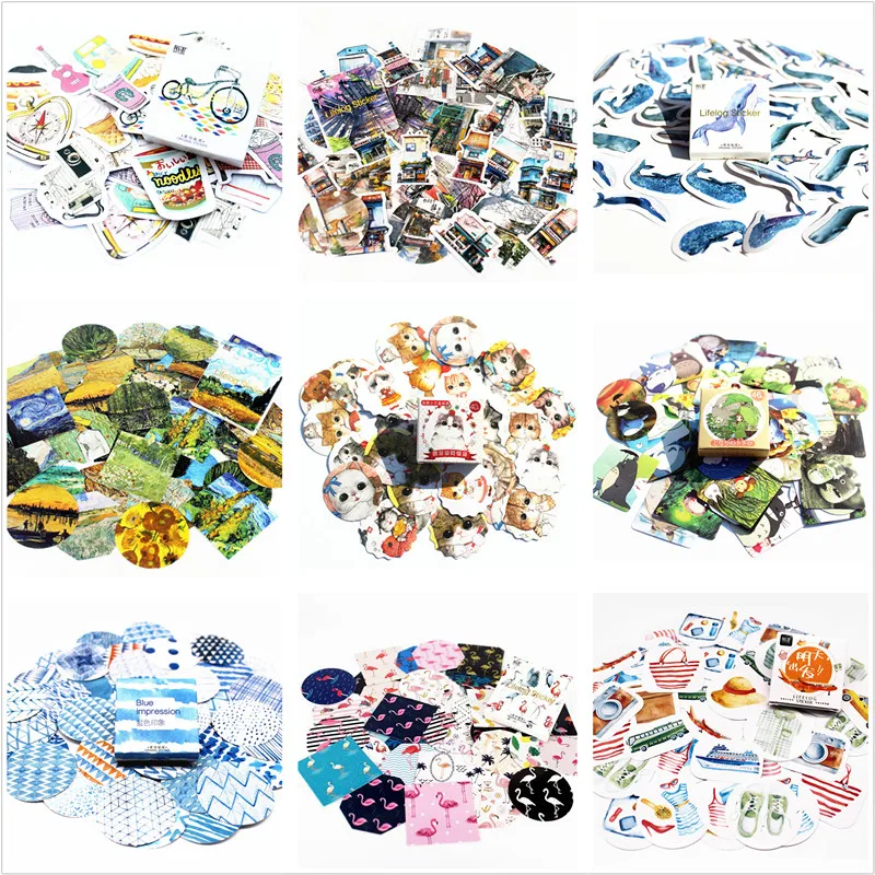 40pcs / set 20 style notebook diary sticker package post this lovely toy toy school mackerel planner clip