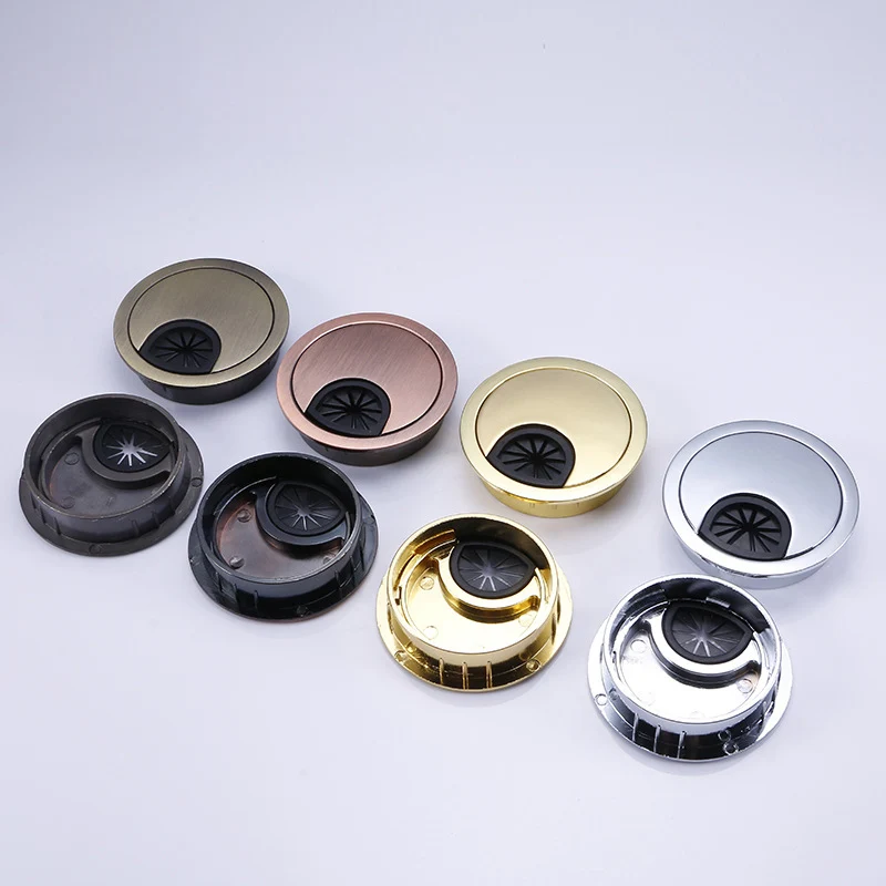 

Desk Cable Hole Cover Zinc Alloy Base Table Wire Outlet Port Computer Grommet Surface Line Box JA55