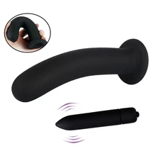 Smooth Anal Plug Bullet Vibrator With Suction Cup Vagina Massage Dildo Butt Plug Anal Prostate Massager Sex Toys for Woman Men
