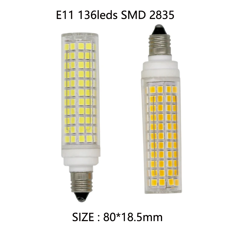 С регулируемой яркостью E11 E12 E14 BA15D 136 светодиодный Светодиодная лампа-кукуруза 2835SMD 110V 220V 15 Вт светодиодный керамическая лампа замена для 100W галогенные лампы оптом
