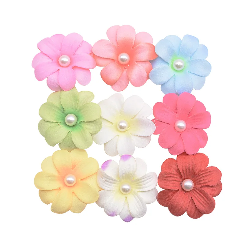 20/50Pcs 4.5cm Handmade Silk Petal Bead Flowers Artificial Daisy Multicolor Flower Heads for Wedding Bouquet Party Wreath Crafts | Дом и сад