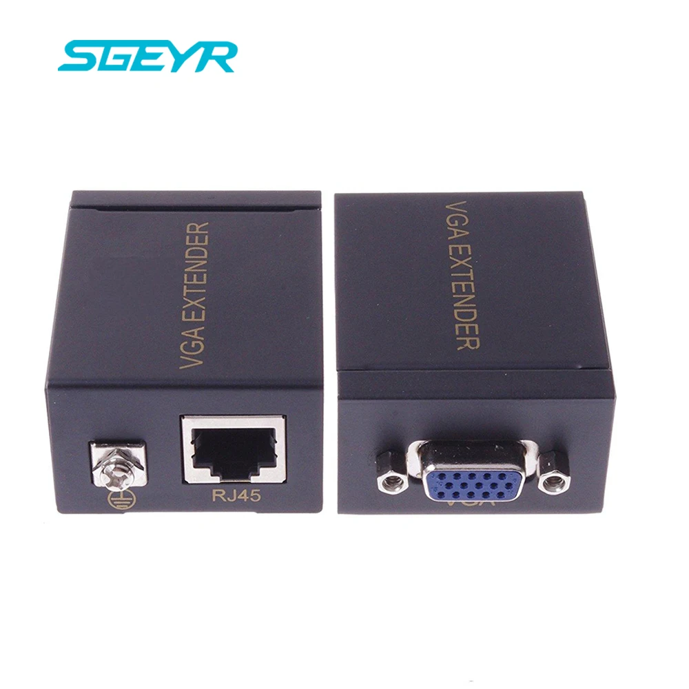 Extensor Divisor Rj45 – Cat5e 6 Ethernet Cabo 1080 p Adaptador Amplificador Suporte Monitor Projectorhdtv pc Ve60 60m Vga 1×1