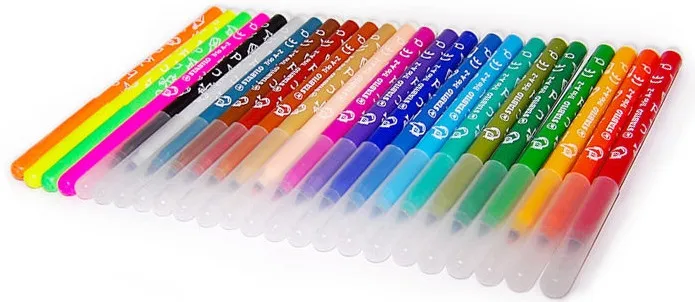 Упаковка из 24 шт) Stabilo Ручка 378-24 цветов Акварельная ручка doodle ручка для детского рисования водная стирка