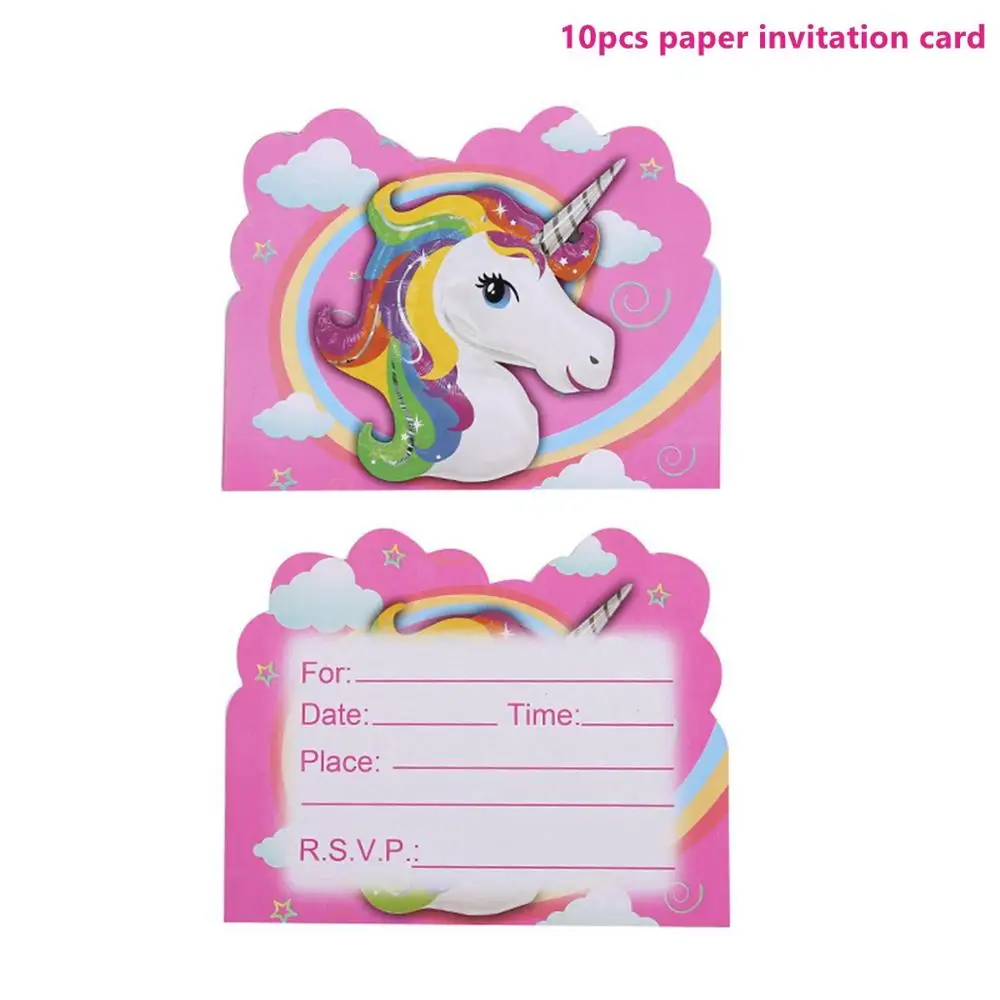 UnicInvitation Cards TAOUP Свадебный детский Единорог торт Топпер свадебный Декор для украшения торта принадлежности Единорог День Рождения Декор Единорог - Цвет: UnicInvitation Cards