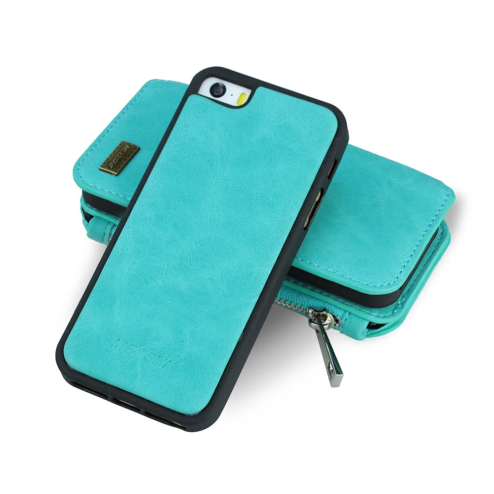 Online MEGSHI es adecuado para iPhone6 7 8 plus caso de lujo de la moda multifuncional cartera caso dos en uno separable del teléfono móvil caso
