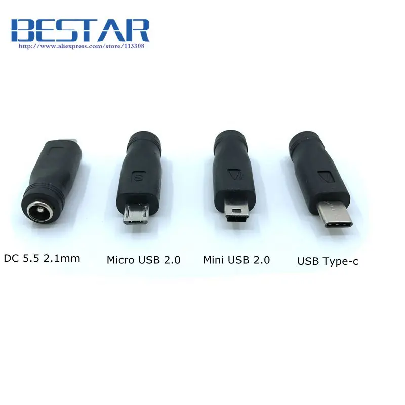 5 В DC 5,5*2,1 мм, разъем питания USB 3,1 type C USB-C type-c 5,5 мм* 2,1 мм Mini USB и Micro USB DC разъем питания