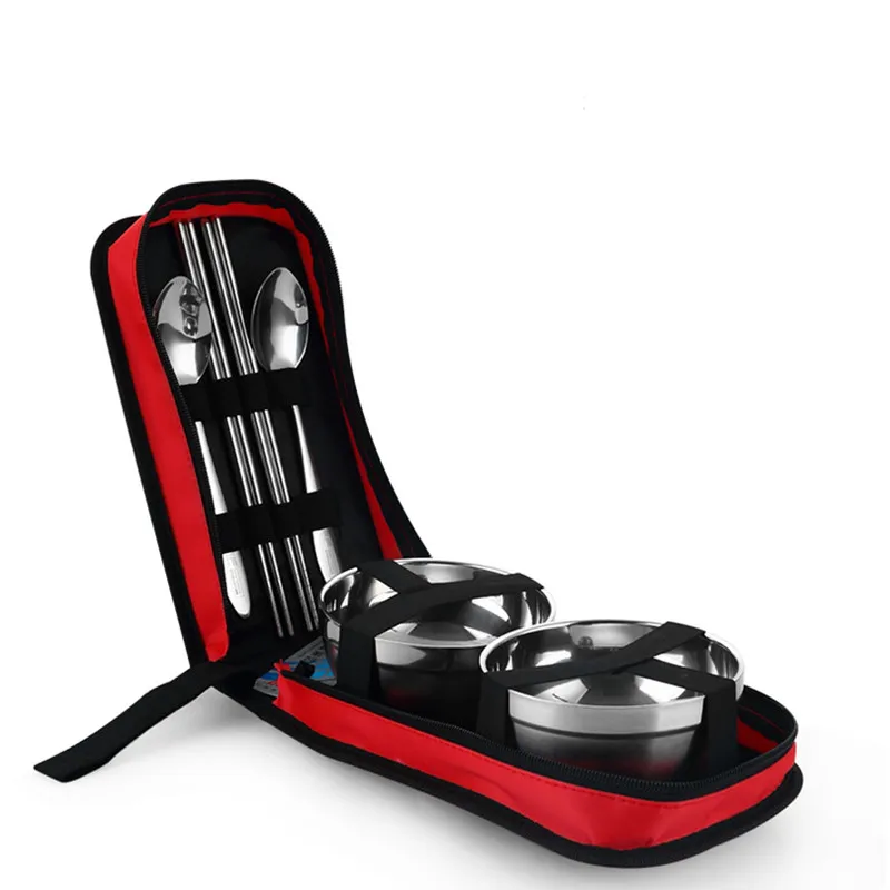 Новинка 100% набор посуды из нержавеющей стали для пикника путешествий