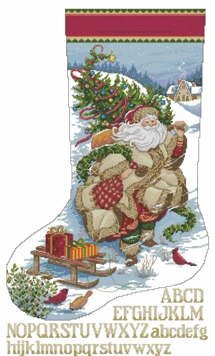 CS-1831 Cross Stitch Kit Christmas Stocking Nicholas Santa Father Gift dim 08752