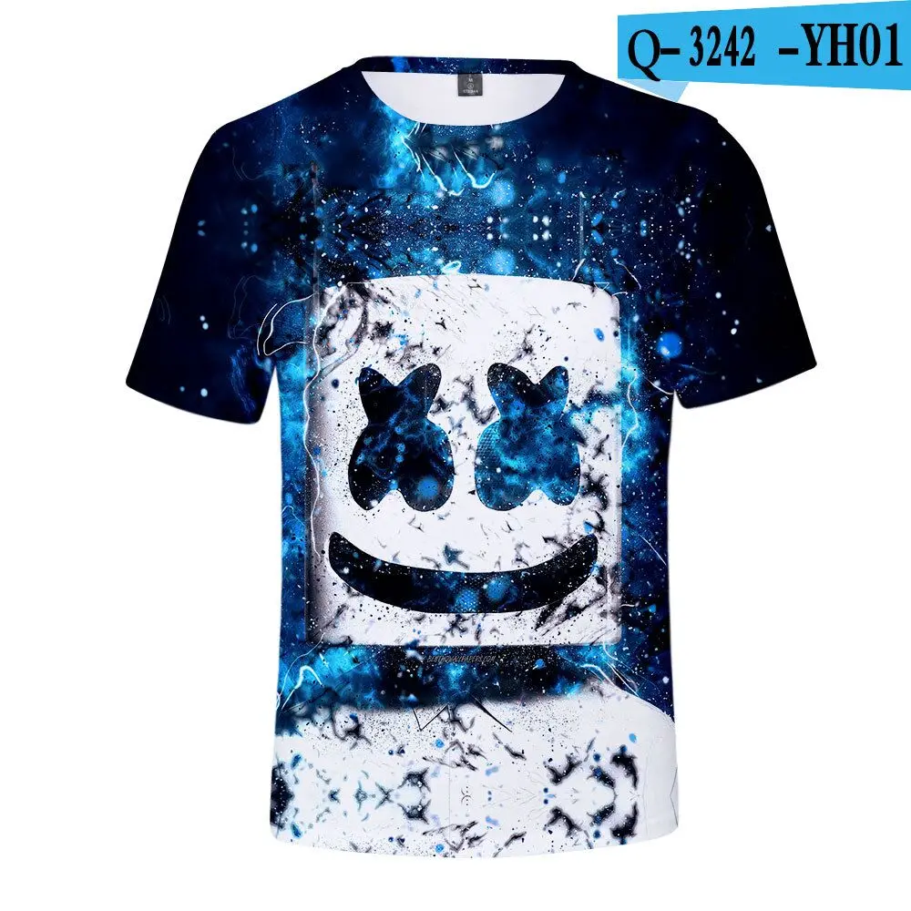

3D Marshmallow DJ Singer Baseball T Shirt Streetwear kids grils Harajuku Sweat Tee Shirt Plus Size Hip Pop Funny Clothes